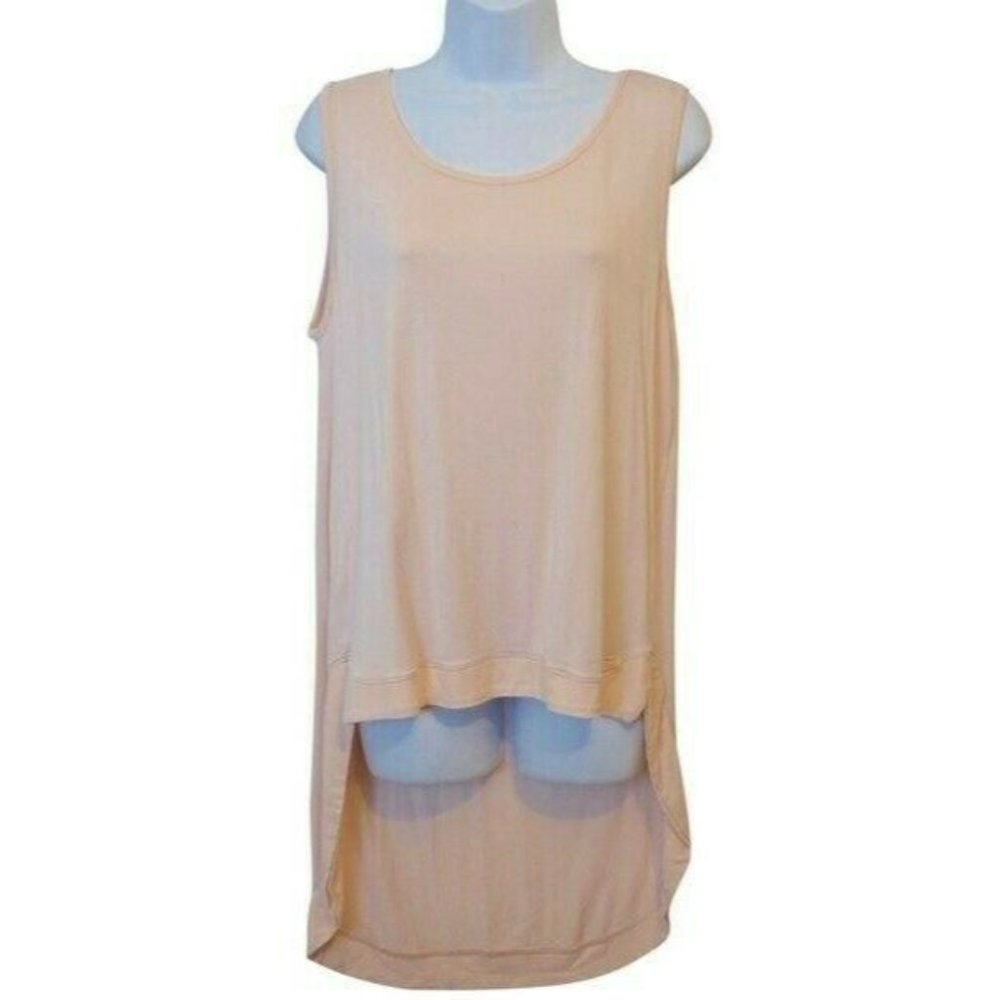 Montagne XL Blush Nude Pink Long Tank Top Layering Cami Pullover Tunic Shell Tee
